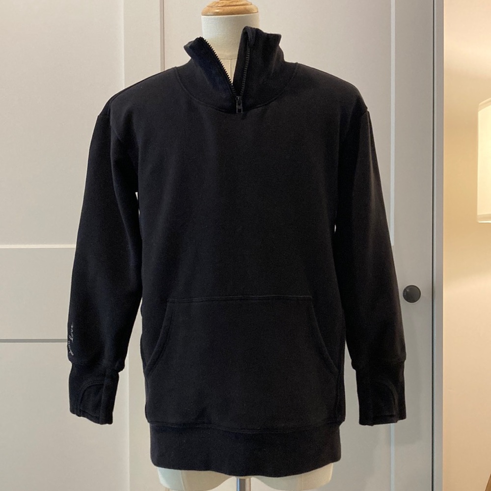 Athleta Girl RetroActive Half Zip sweatshirt - Black Size Small/7